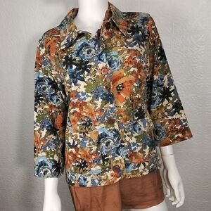 Christopher & Banks Floral jacket - Blue, Orange, Green